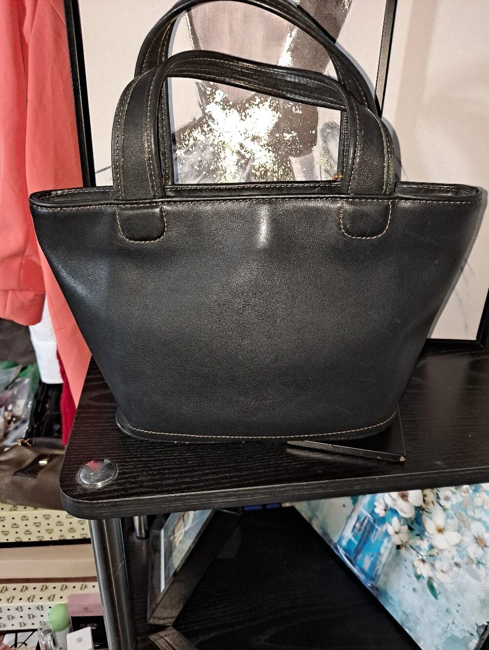 Coach Black Blecker Leather Tote with Top Handles